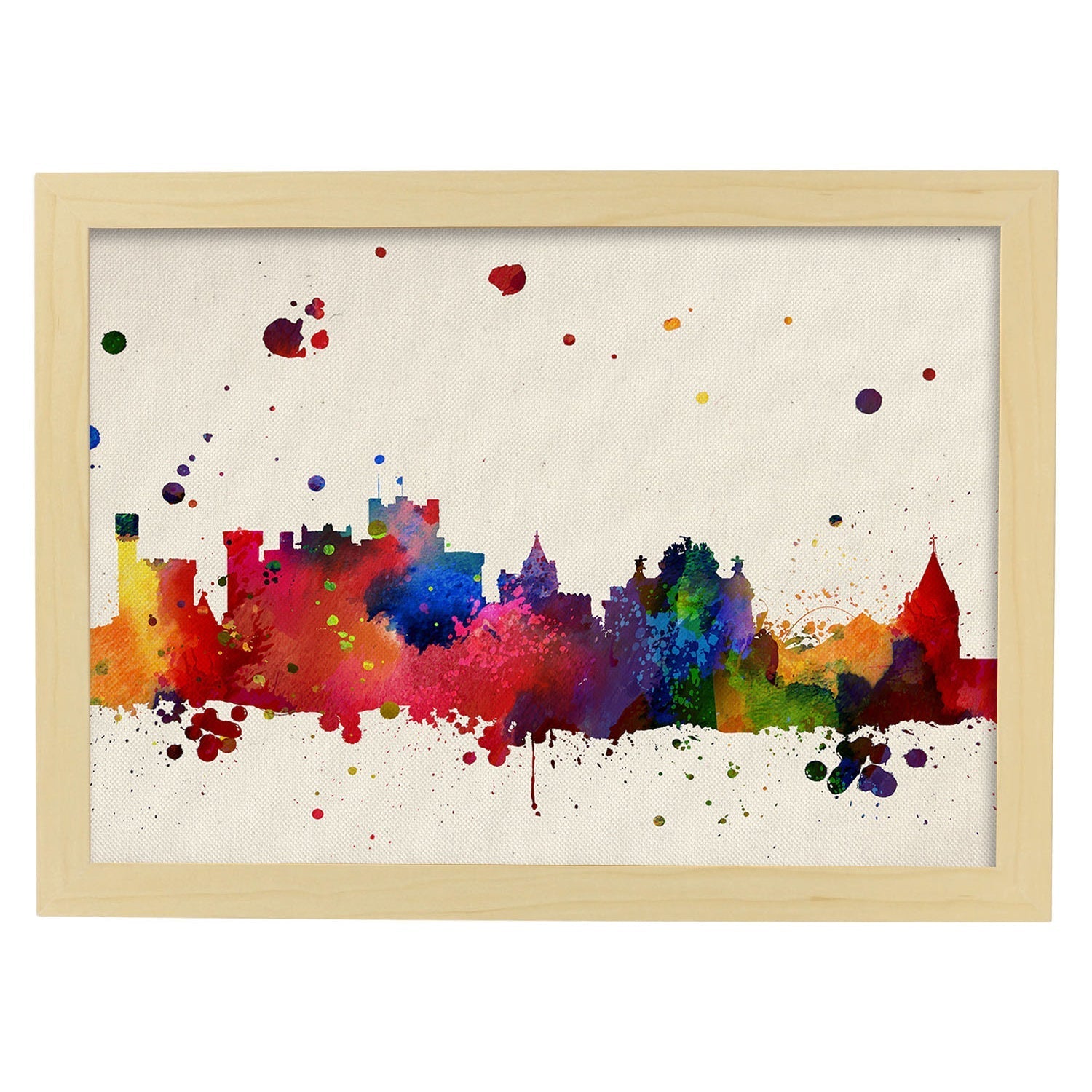 Poster de pamplona. láminas e ilustraciones de ciudades, comunidades, y mapas de espana. marco negro - a3