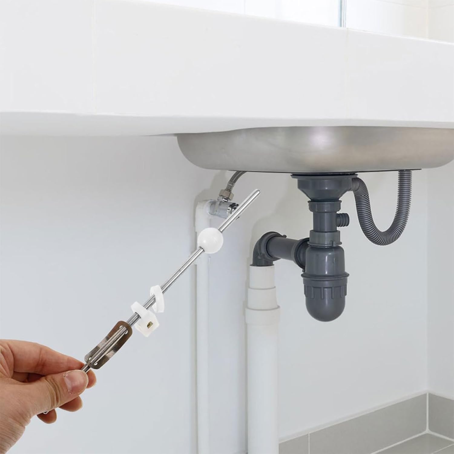 Tige Horizontale Rallongée en Cuivre pour Vidage de Lavabo, Réglable ...