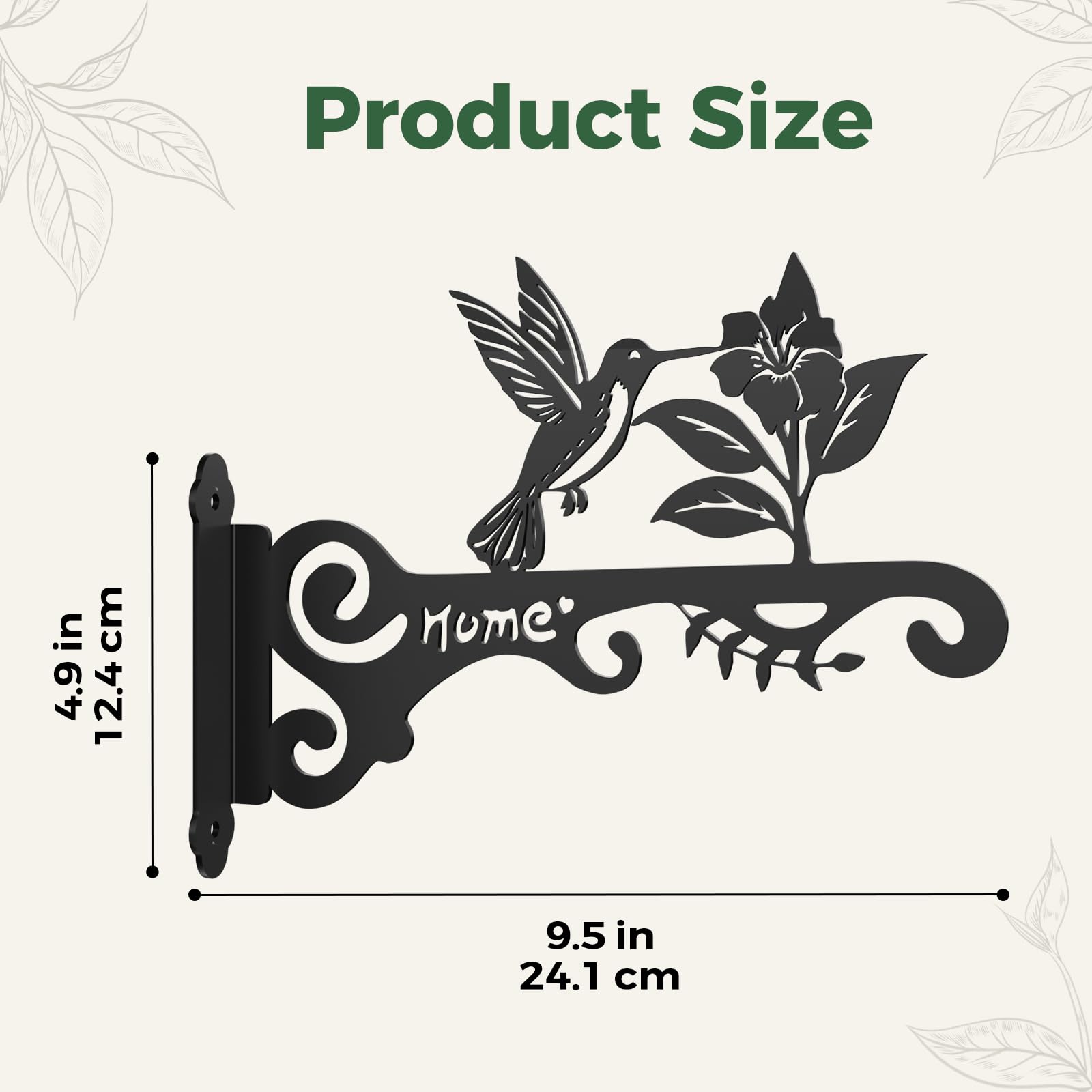 Support de plantes suspendu en métal motif colibri - Lot de 2 supports muraux pour balcon - 5
