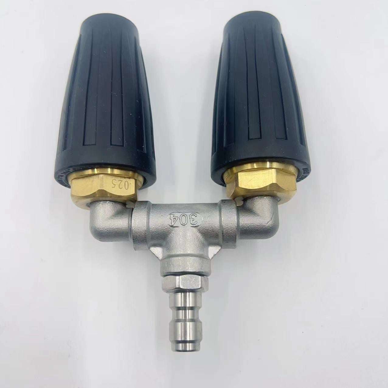 Myjka wysokociśnieniowa z podwójną dyszą turbo, obrotowa dysza turbinowa 360° z szybkozłączką 1/4", podwójna dysza turbo z otworem 2.0, czarna