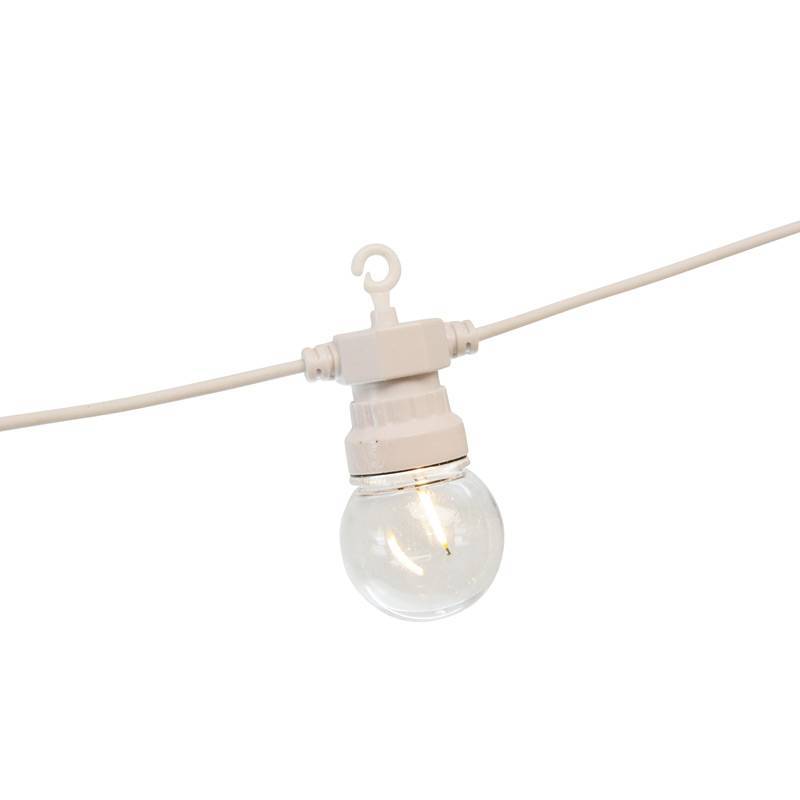 Ghirlanda LED cavo bianco 10 lampadine LED 3000ºK - 8 metri - Bianco Caldo - 5
