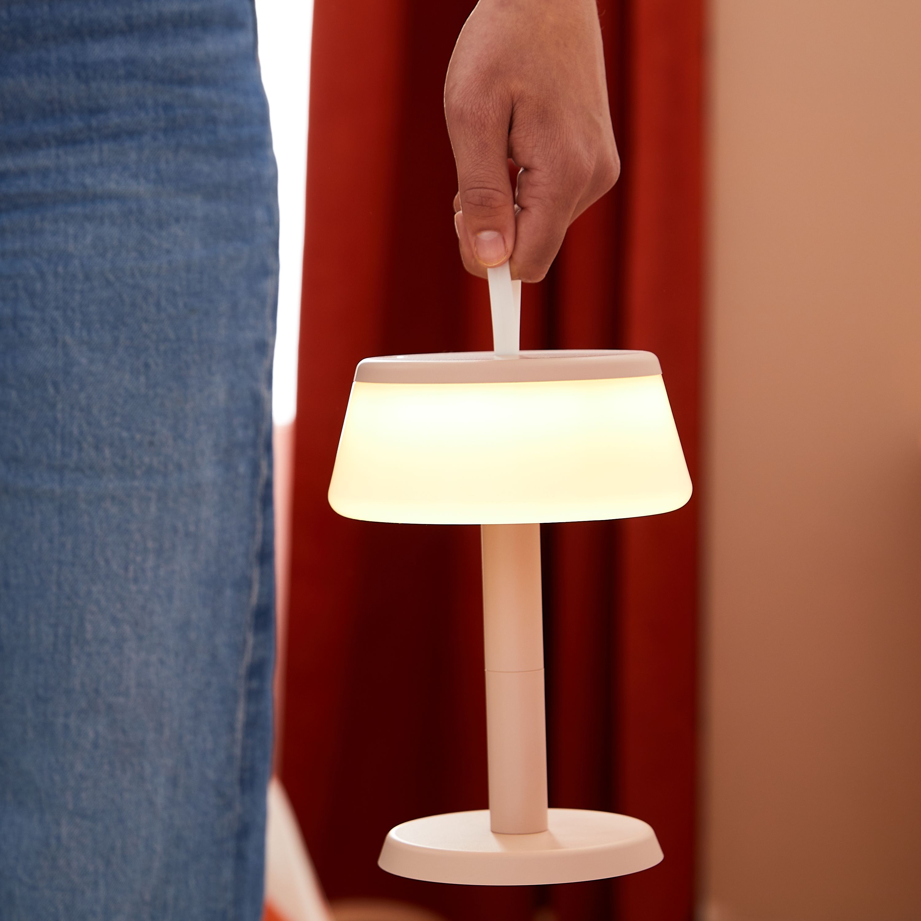 Lampă LED reîncărcabilă bej NARSIS - 330 LM - IP44 - H. 24 cm - INSPIRE