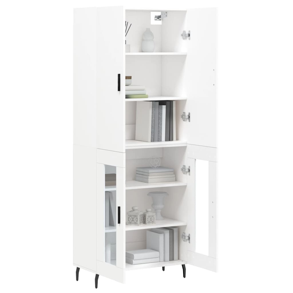 Buffet haut Blanc 69,5x34x180 Bois d'ingénierie - 3