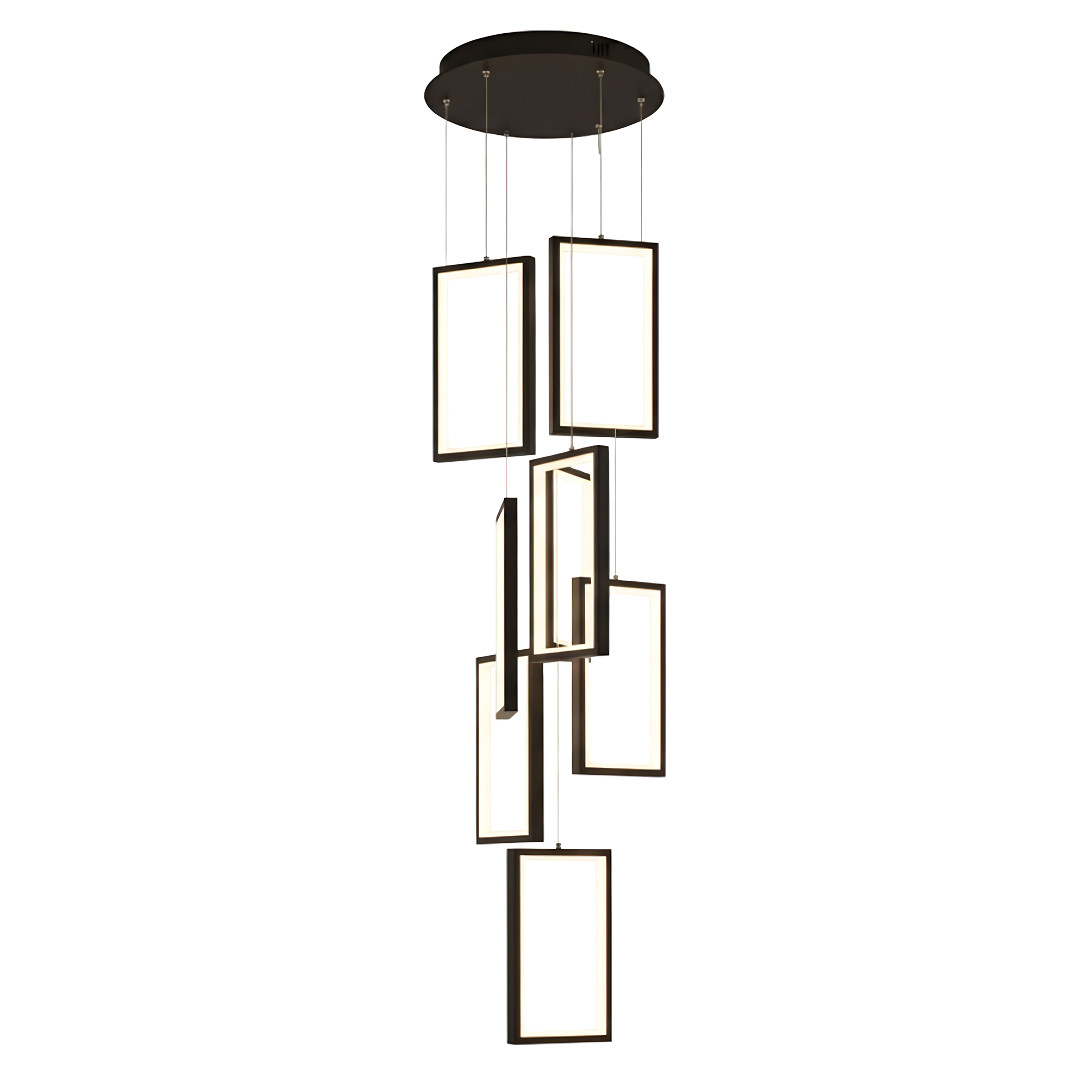 Lampa Sufitowa Wisząca Toolight Lhj089-7Cp Biały, Czarny Led