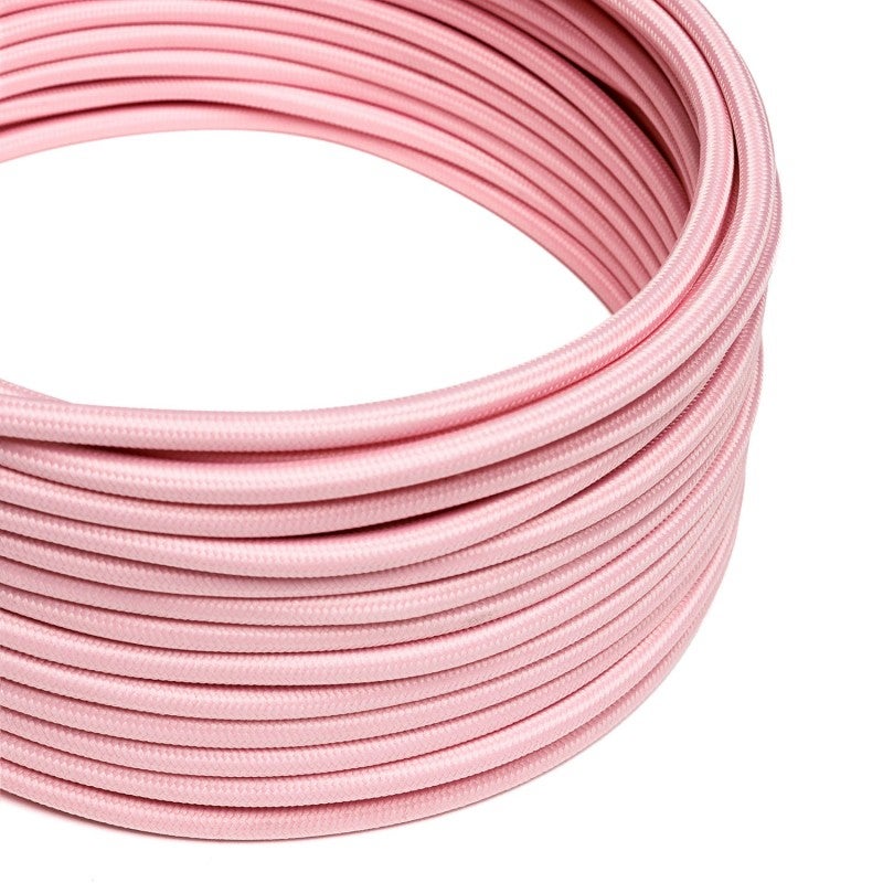 Creative Cables Fil Électrique Rond Gaine Tissu Effet Soie Violet RM14 - 10 Mètres 3x0.75