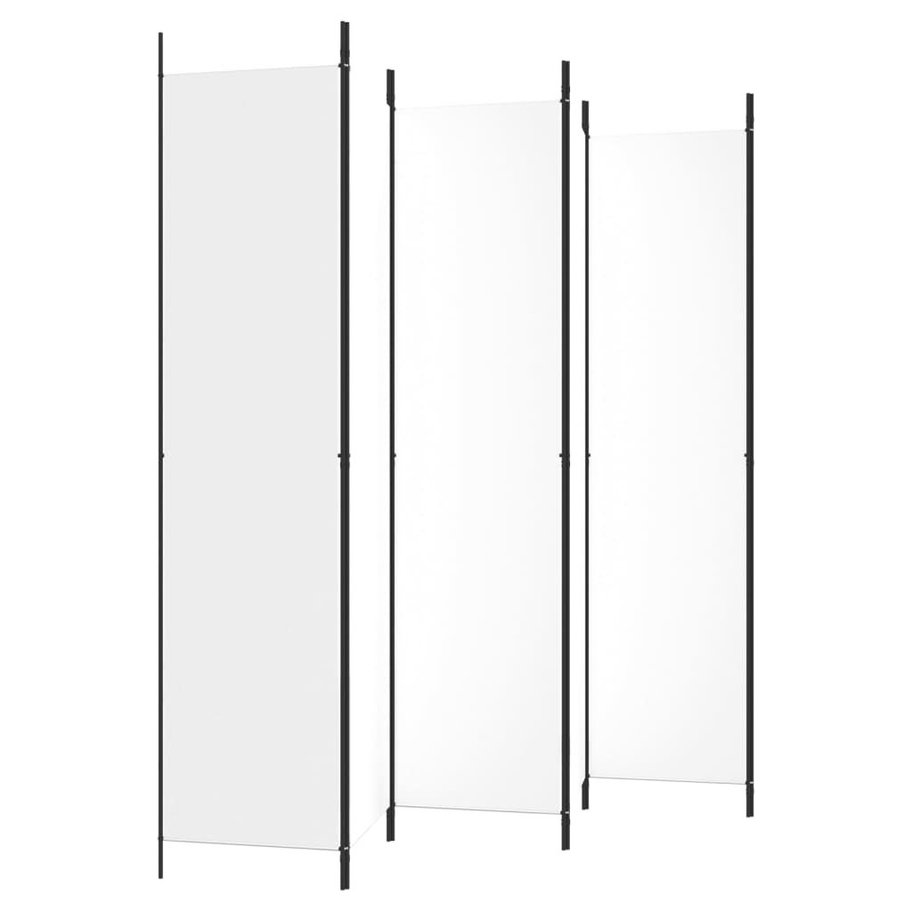 Paravent à 6 panneaux blanc 300 x 220 cm tissu - 5
