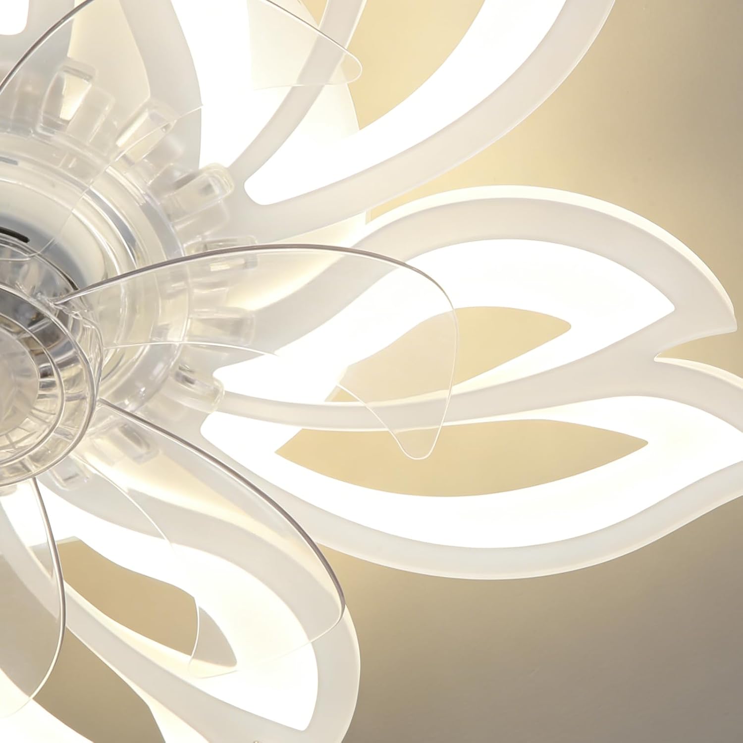 NETTLIFE Ventilateur de Plafond avec Éclairage LED Silencieux, 6 Lumières Design Créatif, Dimmable via APP, Réversible Été/Hiver pour Salon Chambre - 7