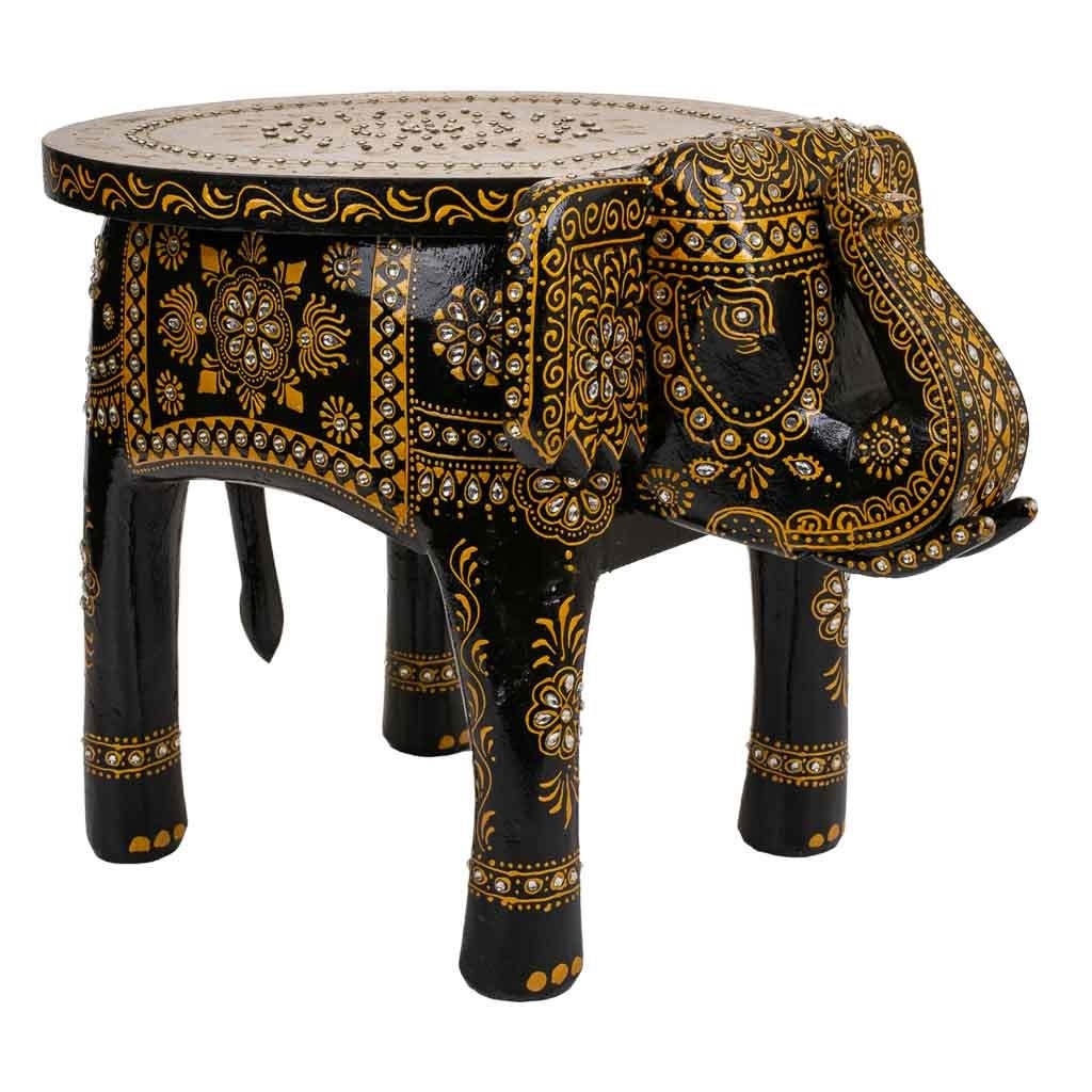 Table l phant En Bois Peint Finition Artisanale 50x36x36 H Cm Leroy table-l-phant-en-bois-peint-finition-artisanale-50x36x36-h-cm-leroy