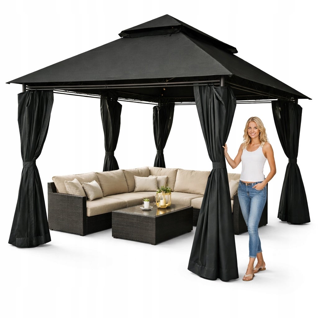 Pawilon Ogrodowy Cristina 3x4m Altana namiot z oświetleniem LED Moskitiera Corciano