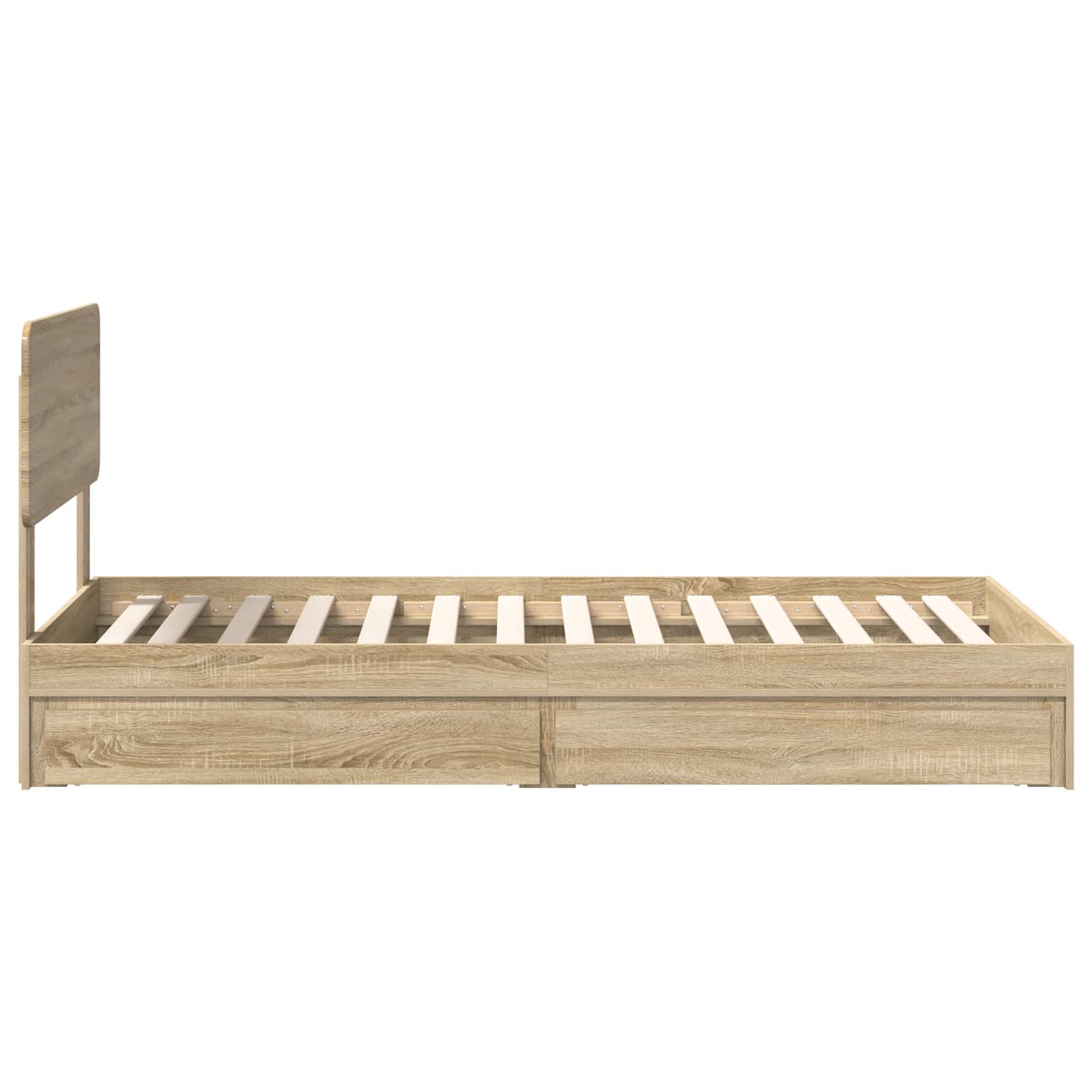 Lit de rangement chêne 75 x 190 cm panneau de bois - 9