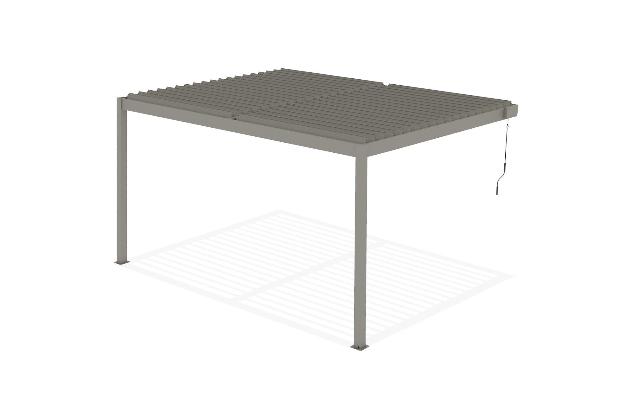 Pergola bioclimatica addossata PIANA 4x3m in alluminio tortora - lame orientabili - 7
