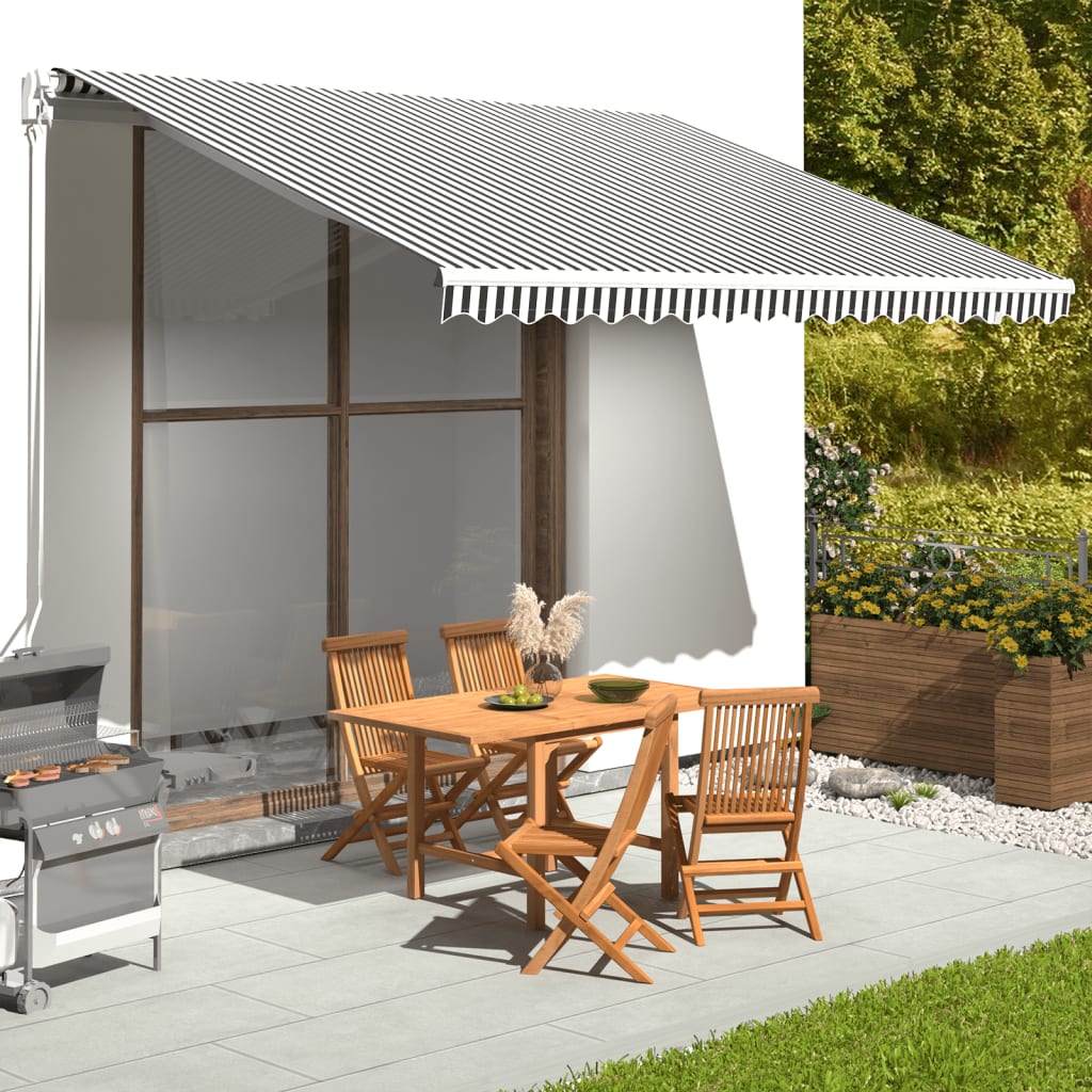 Tessuto di Ricambio per Tenda da Sole Antracite e Bianco 4x3 m CFW97219 - 2