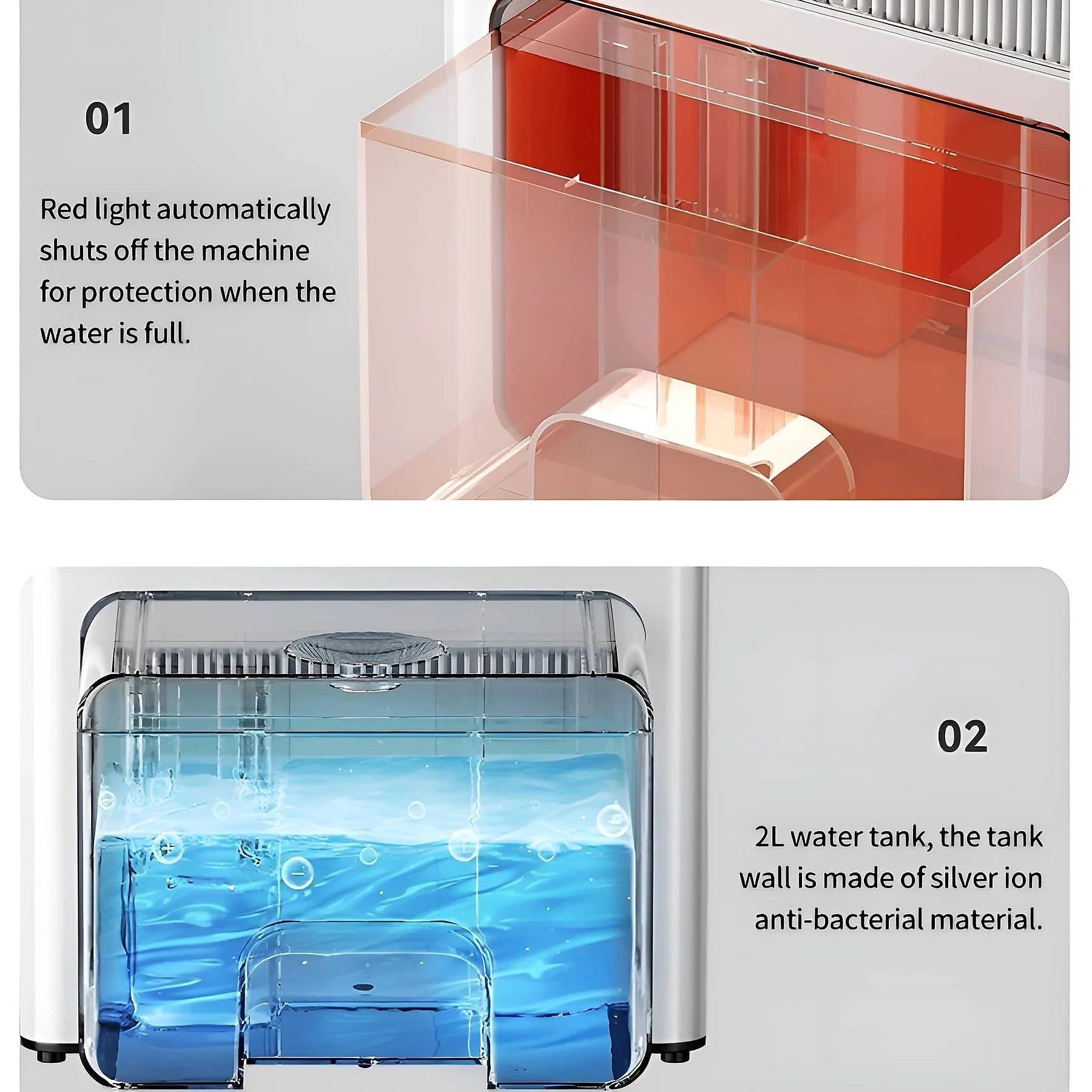 Deumidificatore intelligente ad alte prestazioni, silenzioso (30 dB) con display digitale e serbatoio da 3L - Ideale per ambienti fino a 30 m² - 5