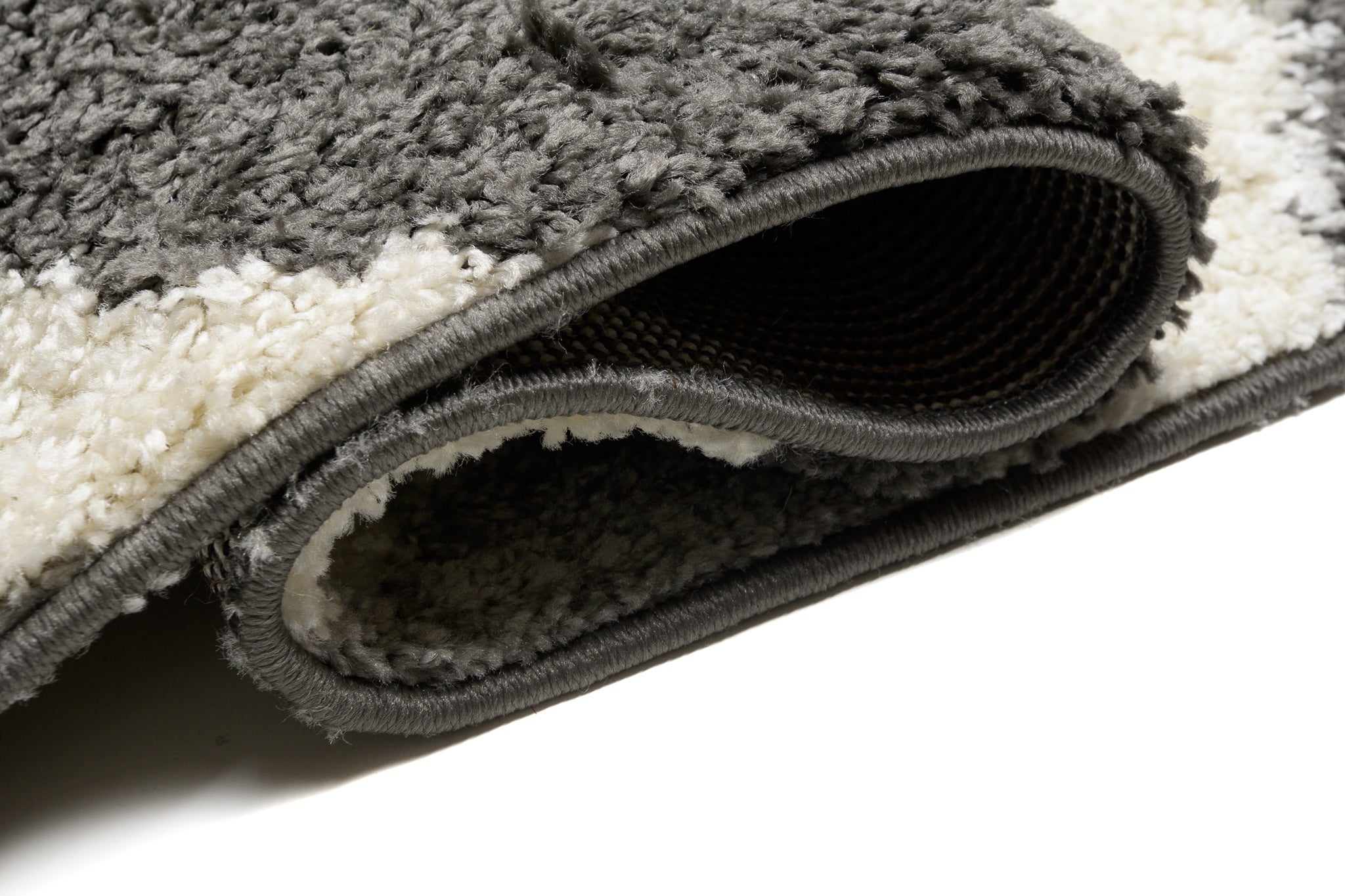 TAPISO Delhi Tapis de Salon Chambre Gris Noir Blanc Vagues Moelleux Shaggy Super Doux Poils Longs Epais 60 x 100 cm - 3