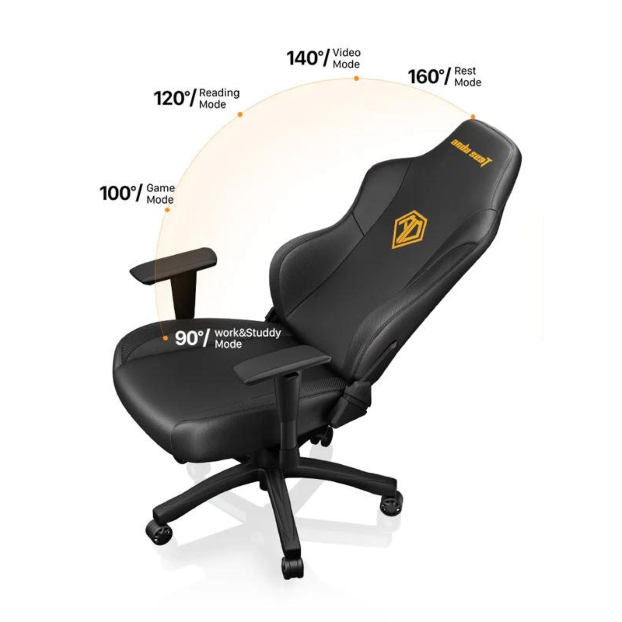 Andaseat Phantom 3 Black & Gold L PVC leather | Leroy Merlin