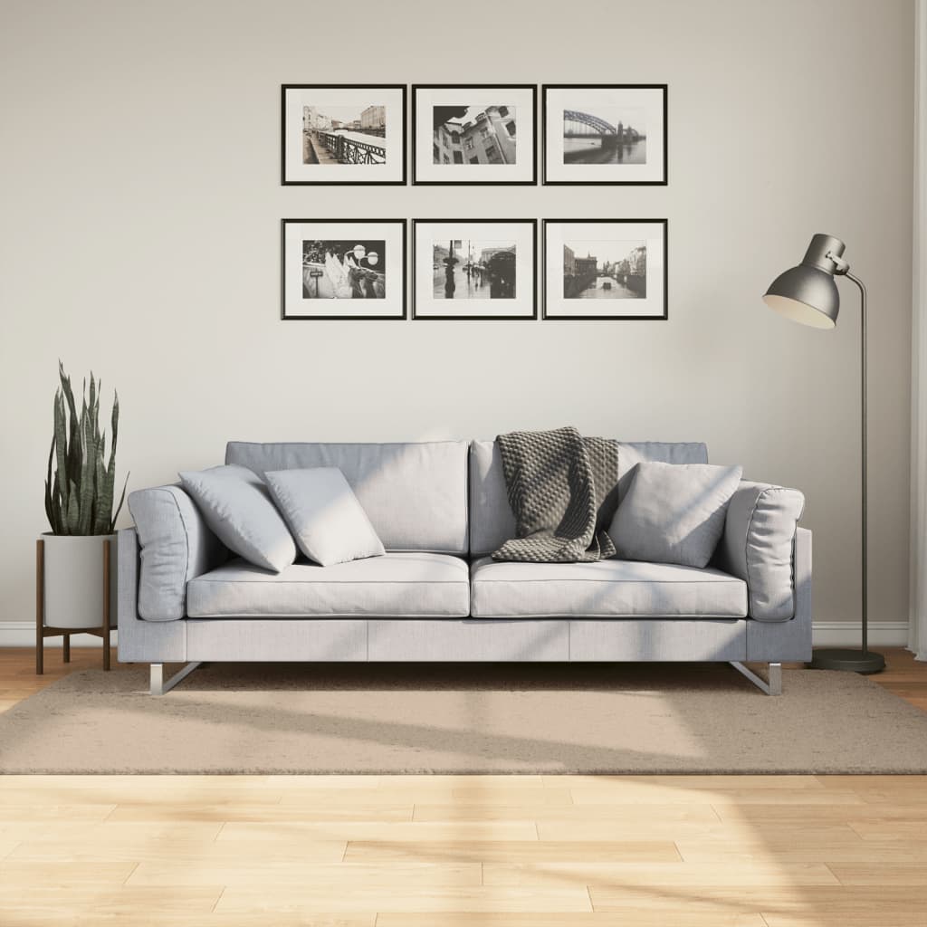 Huarte alfombra de pelo corto, suave y lavable, arena 100x200 cm