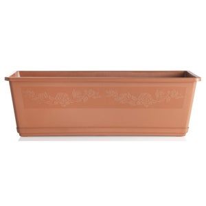 Soucoupe Rectangulaire Pour Plantes - Résine Beige - Taille M 40x17cm - Protection Sol Et Drainage