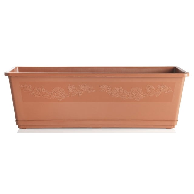Vaso Rettangolare Moderno 50x20x18 Cm - Polipropilene Resistente 10L - Grigio Chiaro Per Interni/Esterni - 2