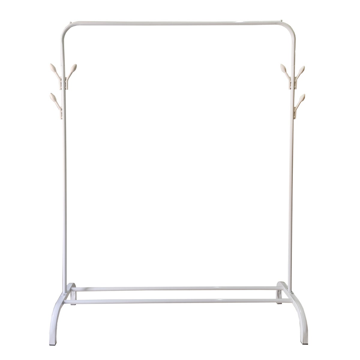 Porte-Manteau à Vêtements sur pied Metal 6 cintres 150x110x40 Blanc Nyana Home - 2
