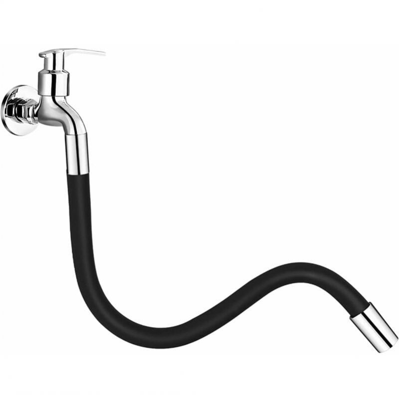 30 cm 360° elastyczne przedłużenie kranu - do łazienki i na zewnątrz, do kuchni, czarne, ze złączem bagnetowym, całkowita długość
