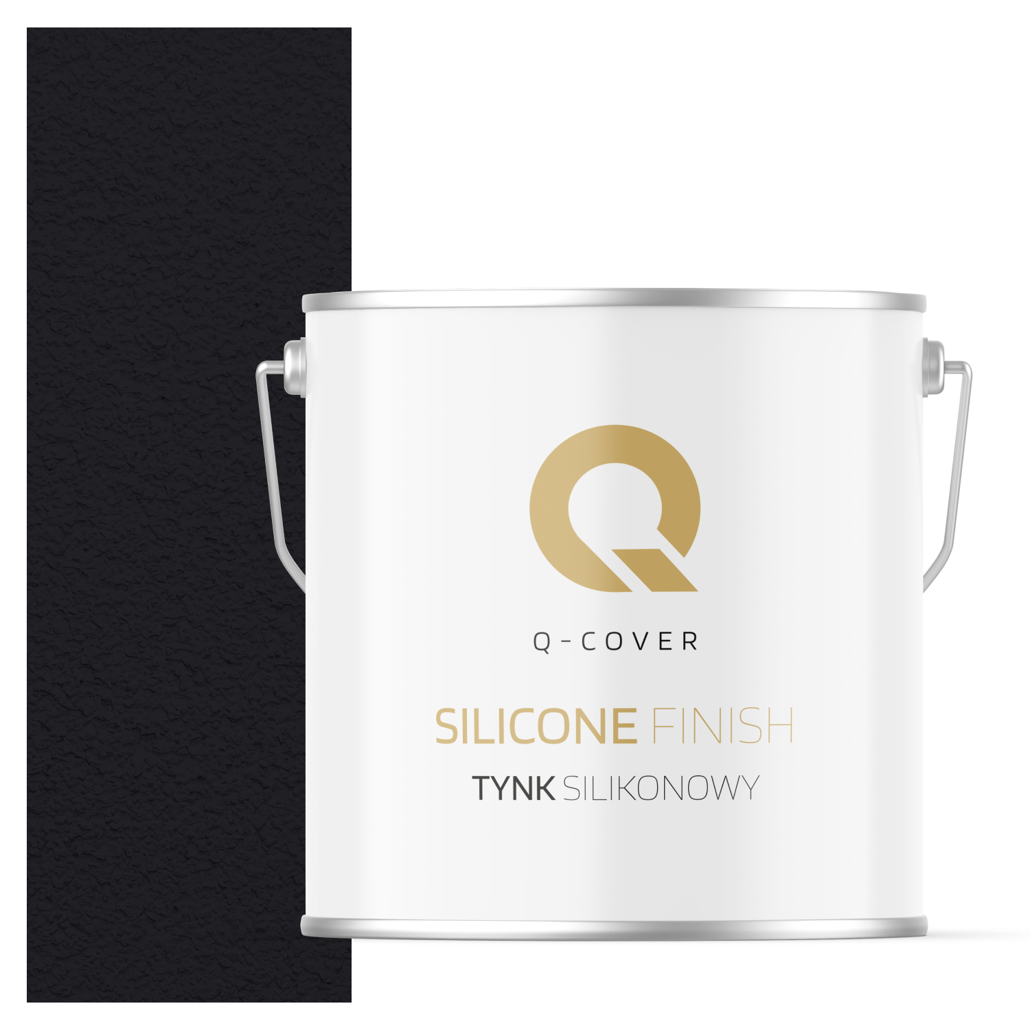 Tynk Silikonowy Elewacyjny Baranek 1.00mm Q-Cover Czarny głęboki RAL9005 7KG