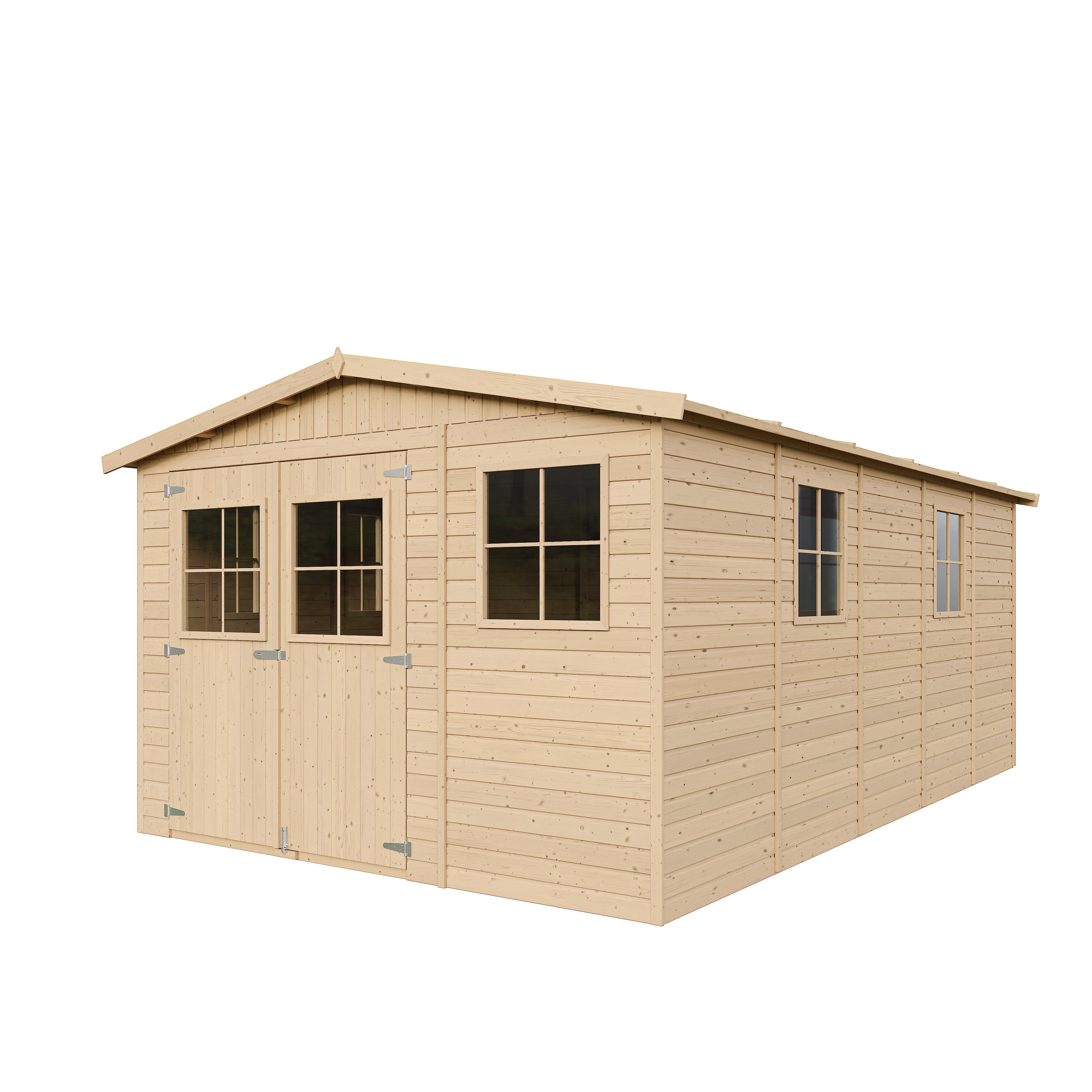 Cobertizo de madera para jardín - 324x516cm/15m2 Cobertizo de madera natural - Taller de Jardín - TIMBELA M337 - 3