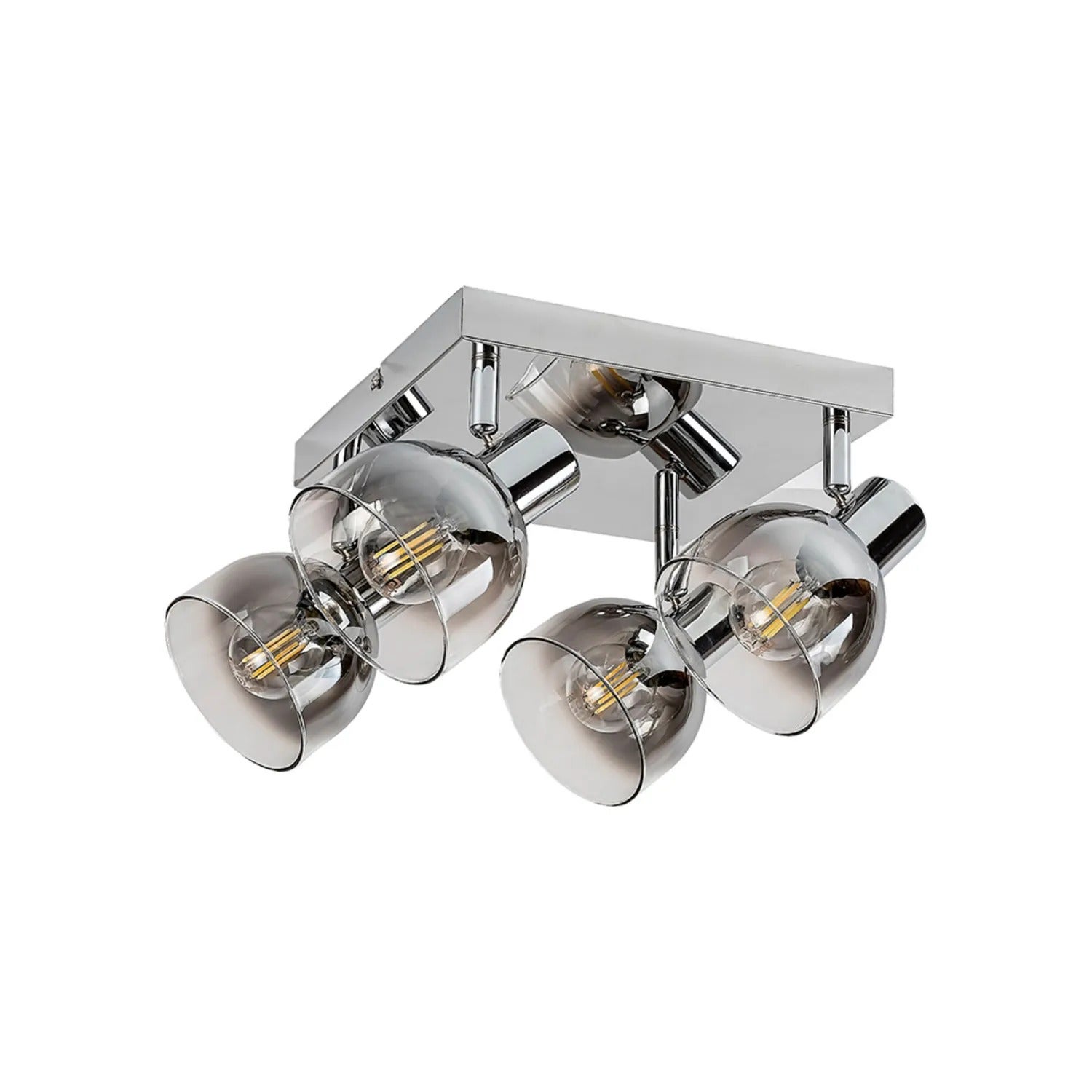 Reflektor sufitowy Spot Tarien chromowany szkło dymne 4xE14x12W wym: 15 x 22 x 22 cm IP20 Rabalux