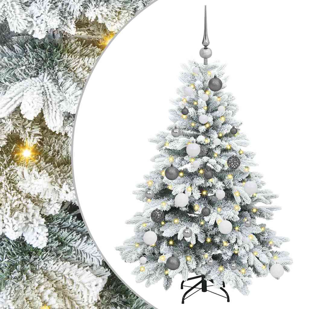 Sztuczna choinka z 150 diodami LED Zielony 120 cm PE i PVC