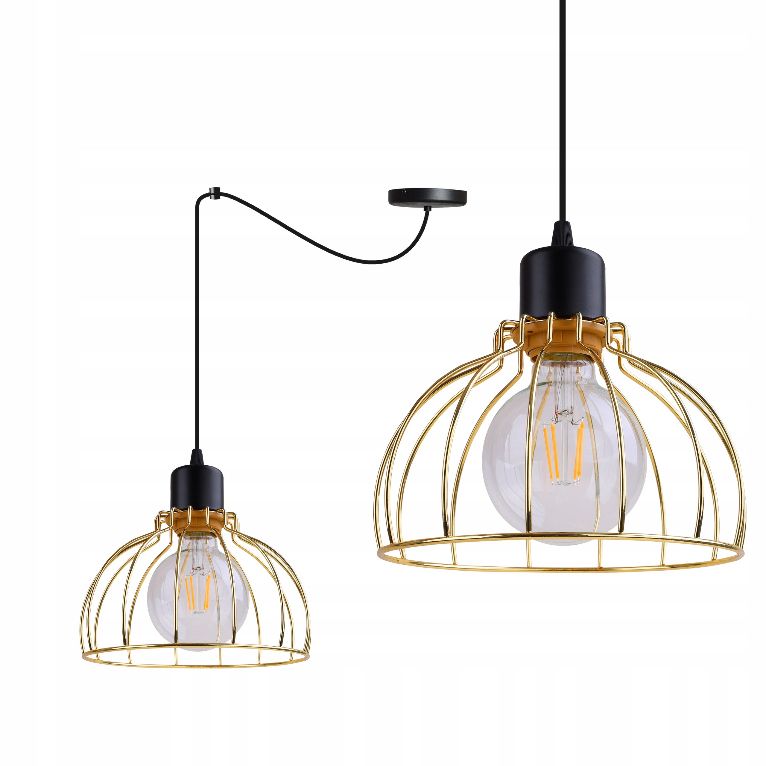 Lampa sufitowa wisząca Spider Mobi moden 1xE27 abażur druciak złoty Light Home LH