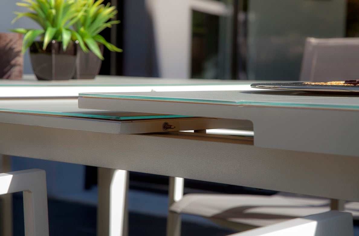 Table de jardin rectangulaire en aluminium gris perle Ibiza Perle - 6/8 places - Jardiline - 3