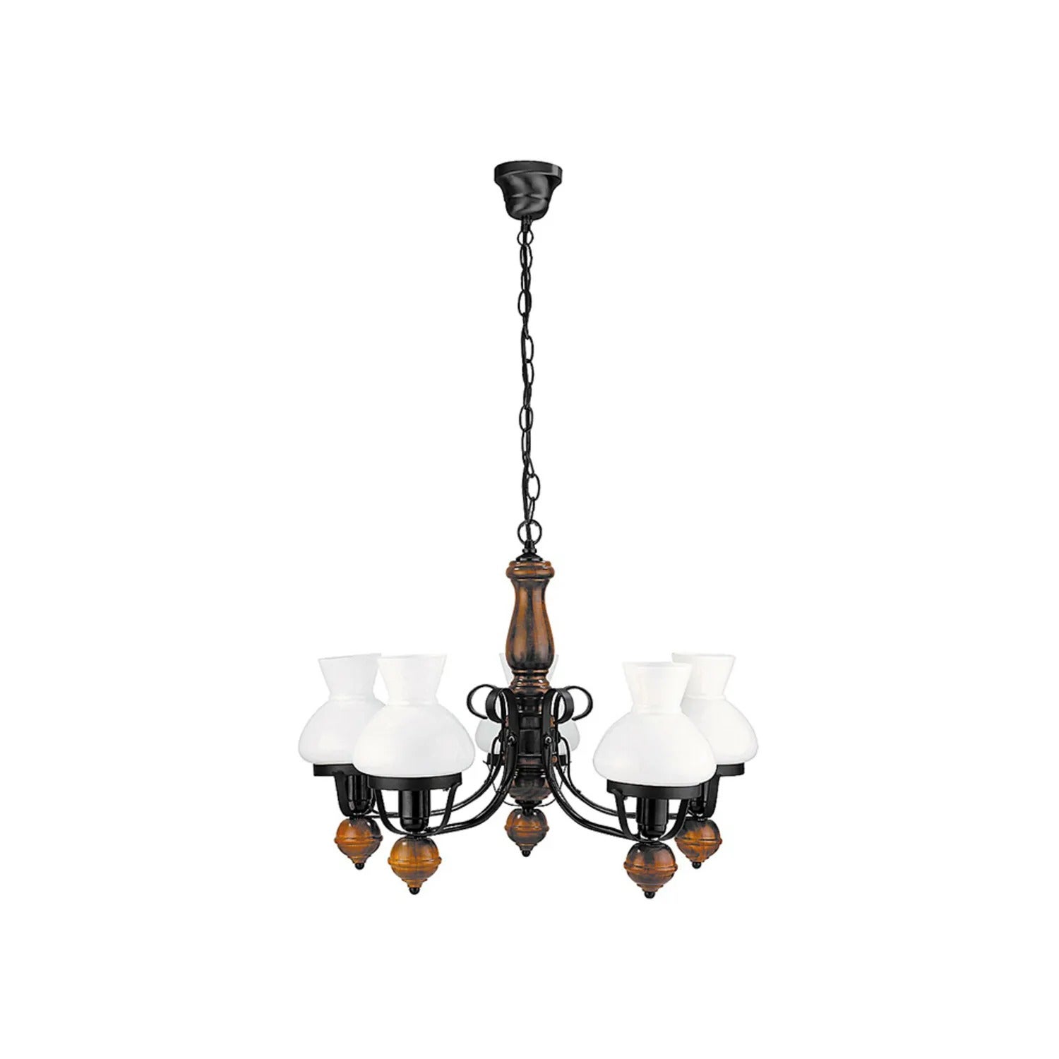 Żyrandol Petronel czarny mat 5 x E27 x 40W wym:100x64x64cm Rabalux
