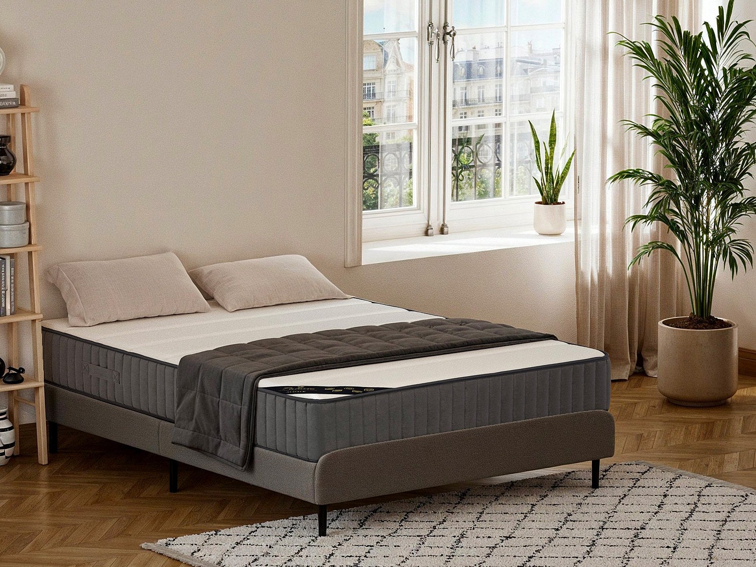 Materac hybrydowy 120 x 190 cm o grub. 26 cm z 7-strefowymi sprężynami kieszeniowymi i pianką wysokoelastyczną - AUDACE marki PALACIO