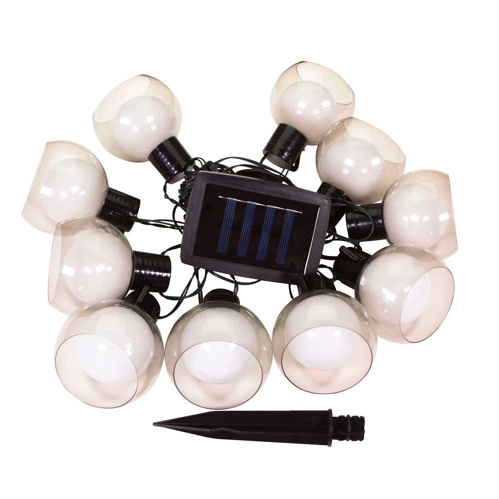 Guirlande Guinguette Solaire LED 6.15m, 10 ampoules, 2700K Blanc-chaud, IP44, Crépusculaire - Tibelec - 5