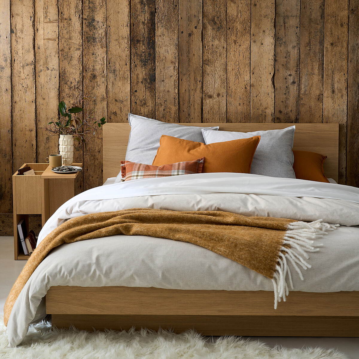 Housse de couette, en flanelle de coton chambray, Clara - Beige chiné - 135 x 200 cm - 7