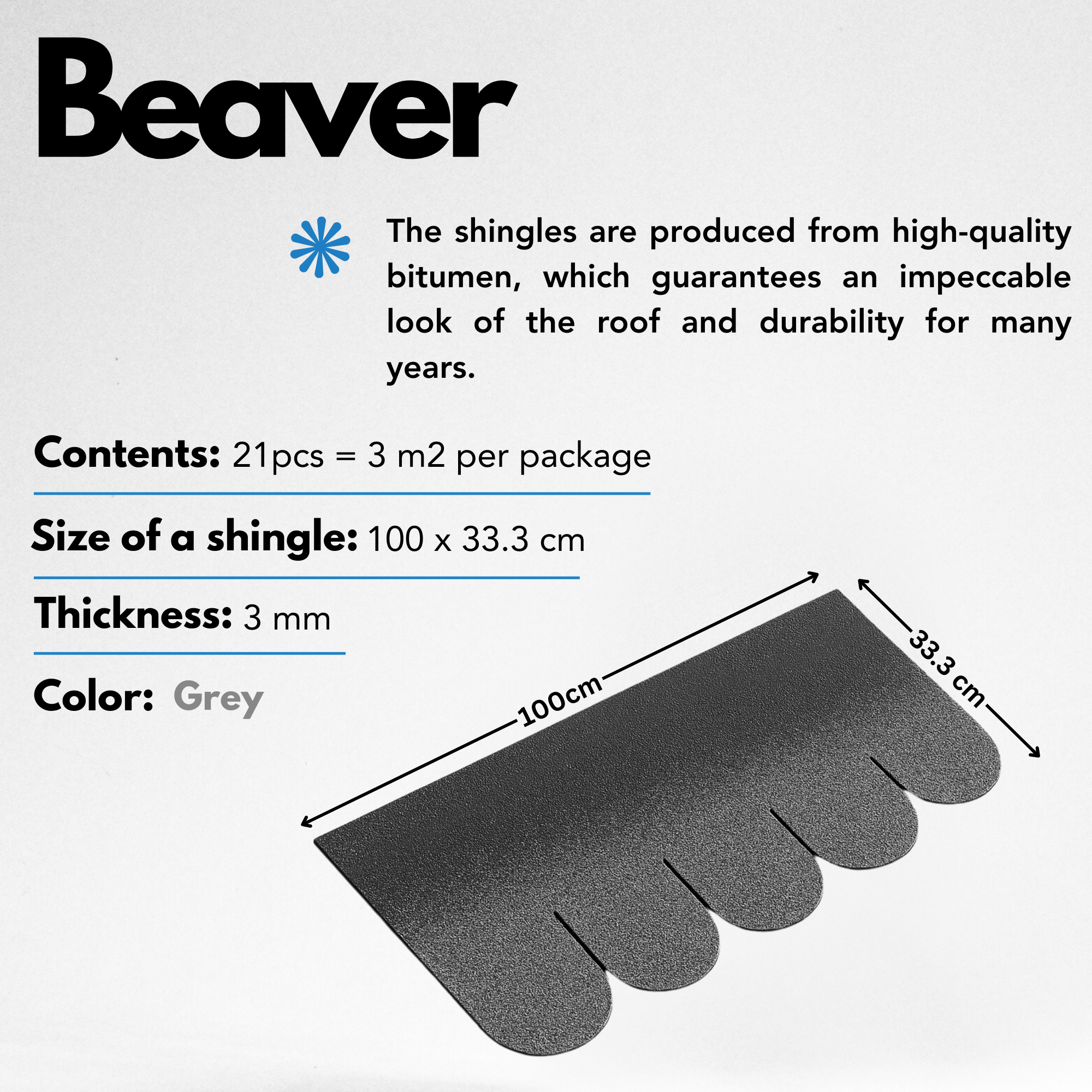 Bardeaux bitumineux Beaver B-GREY - 4