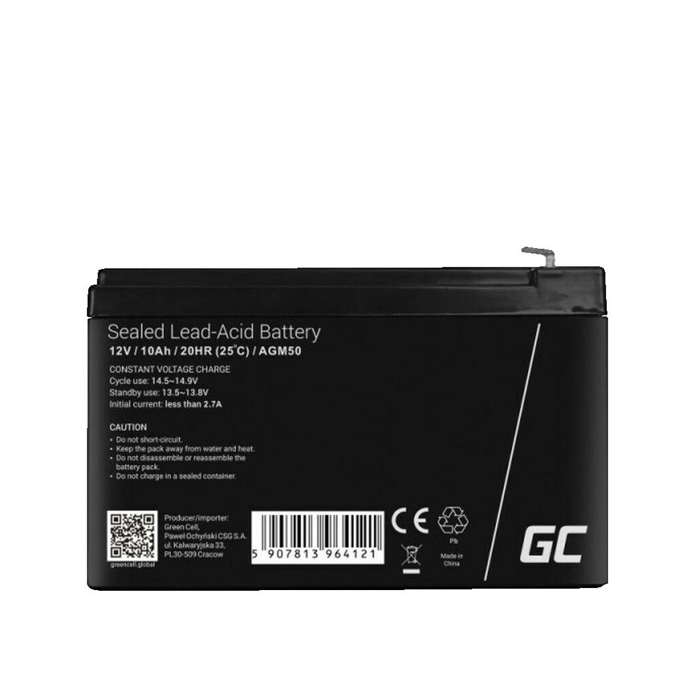 Akumulator AGM Green Cell 12 V 10 Ah czarny do alarmu