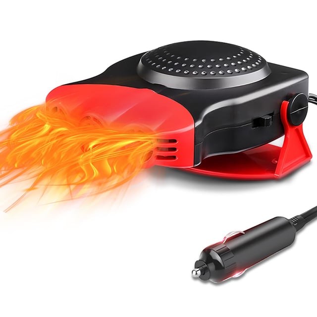 Chauffage Voiture 200W 12V Portable avec Allume-Cigare - Débogueur - Minuterie - pour Camping Camion Caravane