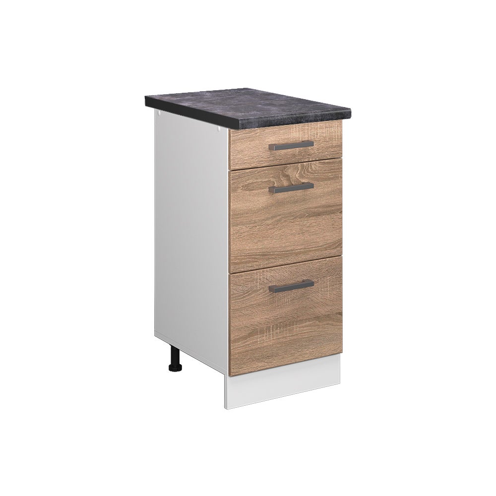Vicco Szafka dolna do kuchni R-Line, Sonoma, 40 cm z szufladami, BP Antracyt