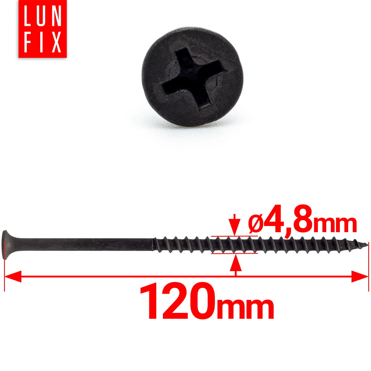 Wkręty do kartongipsu do drewna 4,8x120mm 200szt. - 2