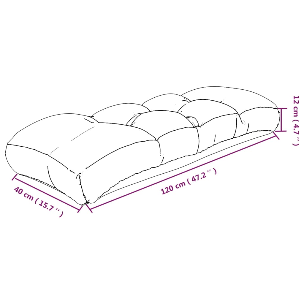 Coussin de palette rayures bleues et blanches tissu vidaXL - 8