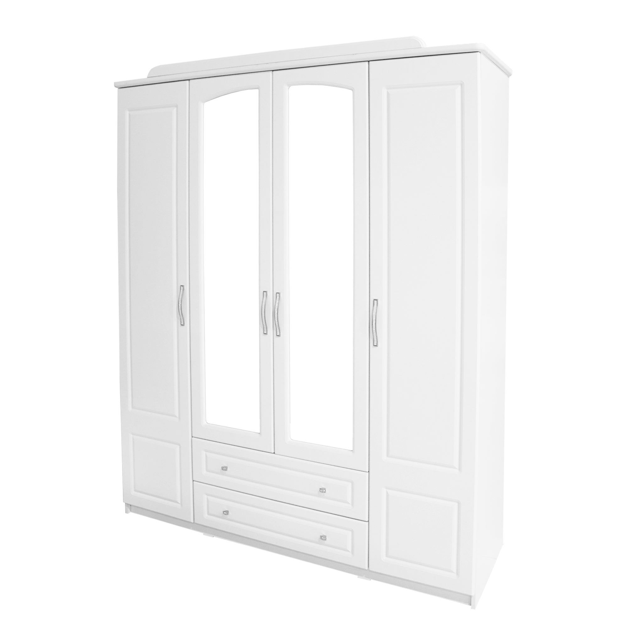Dulap Sara cu oglinzi, 180 x 219 x 57 cm, MDF Alb Mat