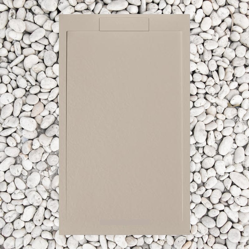 Brodzik PRYSZNICOWY SLIM Vulcano Line 110x80 cm z żywicy i proszku marmurowego z boczną kratką z żywicy marmurowej - FRASCIO