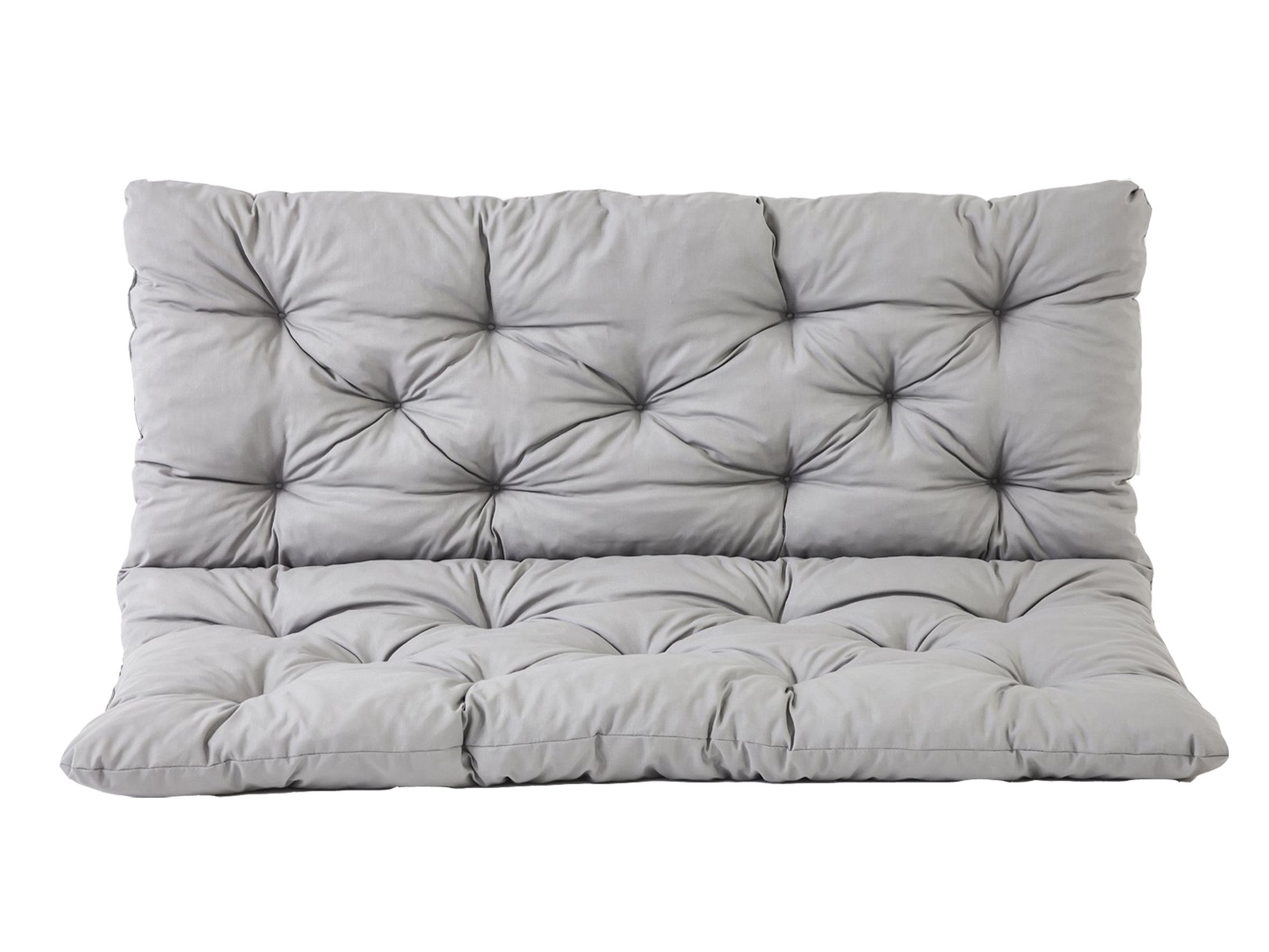 Ambientehome Set Di 2 Cuscini Per Panca Da Giardino Con Schienale, Grigio Chiaro, 98x50x8 Cm, Morbidi E Confortevoli