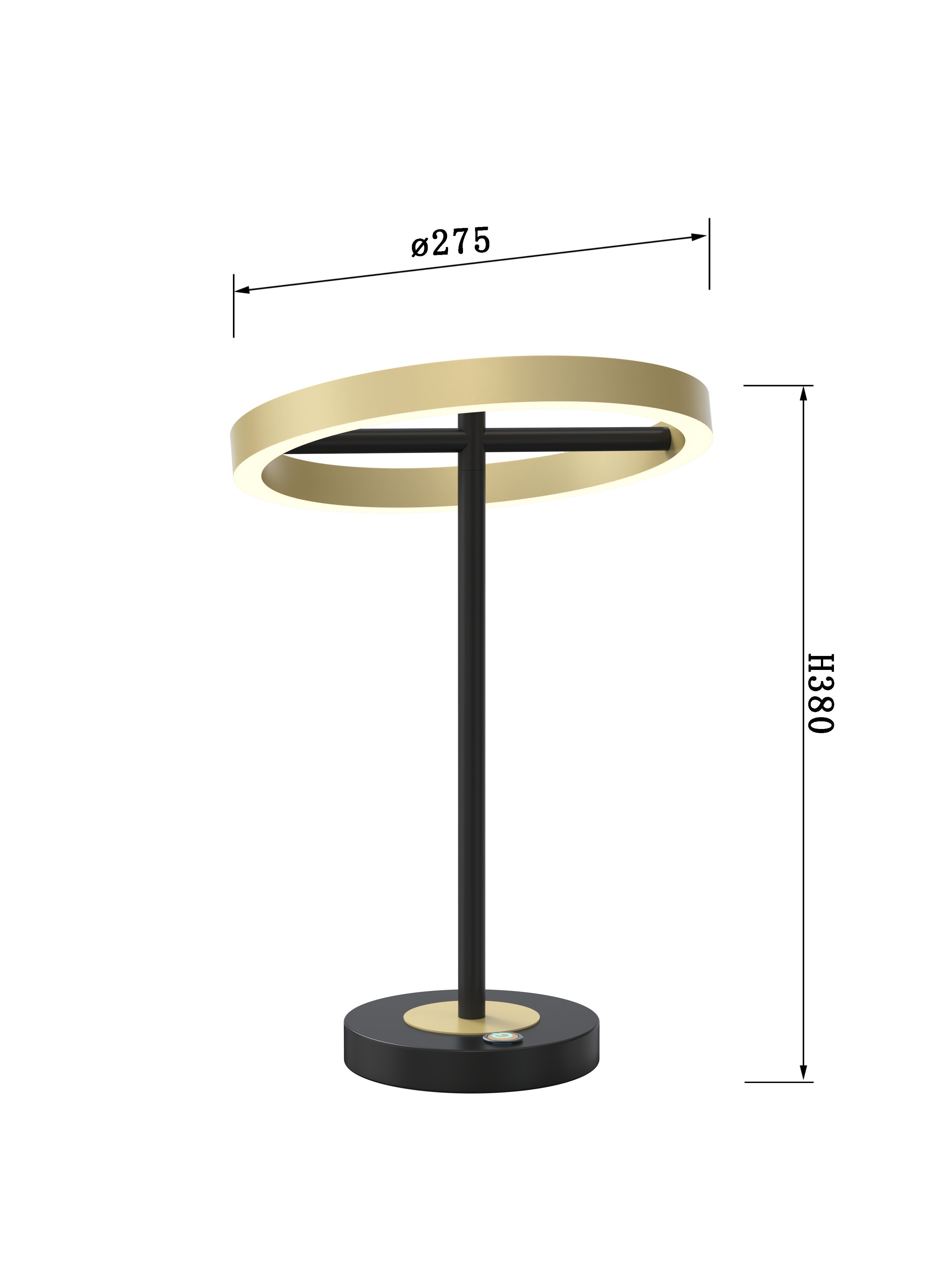 Lampe LED dimmable BREST noir/doré H38cm - 7