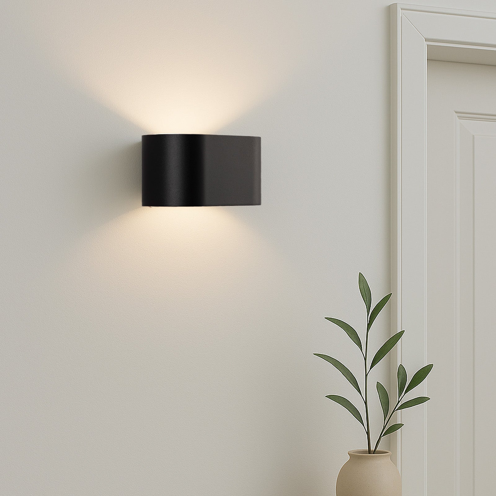 Aplique de pared interior de aluminio negro con iluminación arriba y abajo, casquillo G9 (bombilla no incluida) - 5