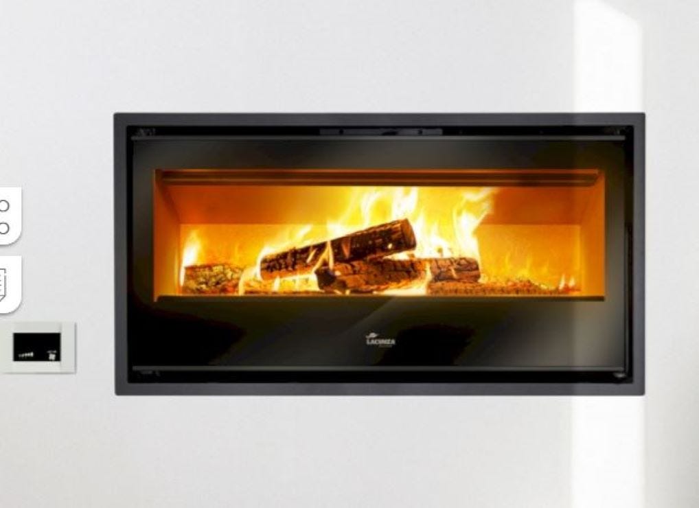 BRICOSOL - CHIMENEA INSERTABLE A LEÑA MODELO GOLD 800 PLUS DE LACUNZA