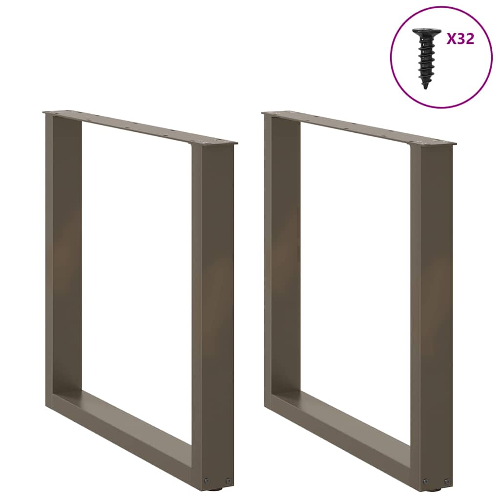 Maison Exclusive - Pieds de table à manger en forme de U, 2 pièces, acier l, 90 x (72-73) cm - 3