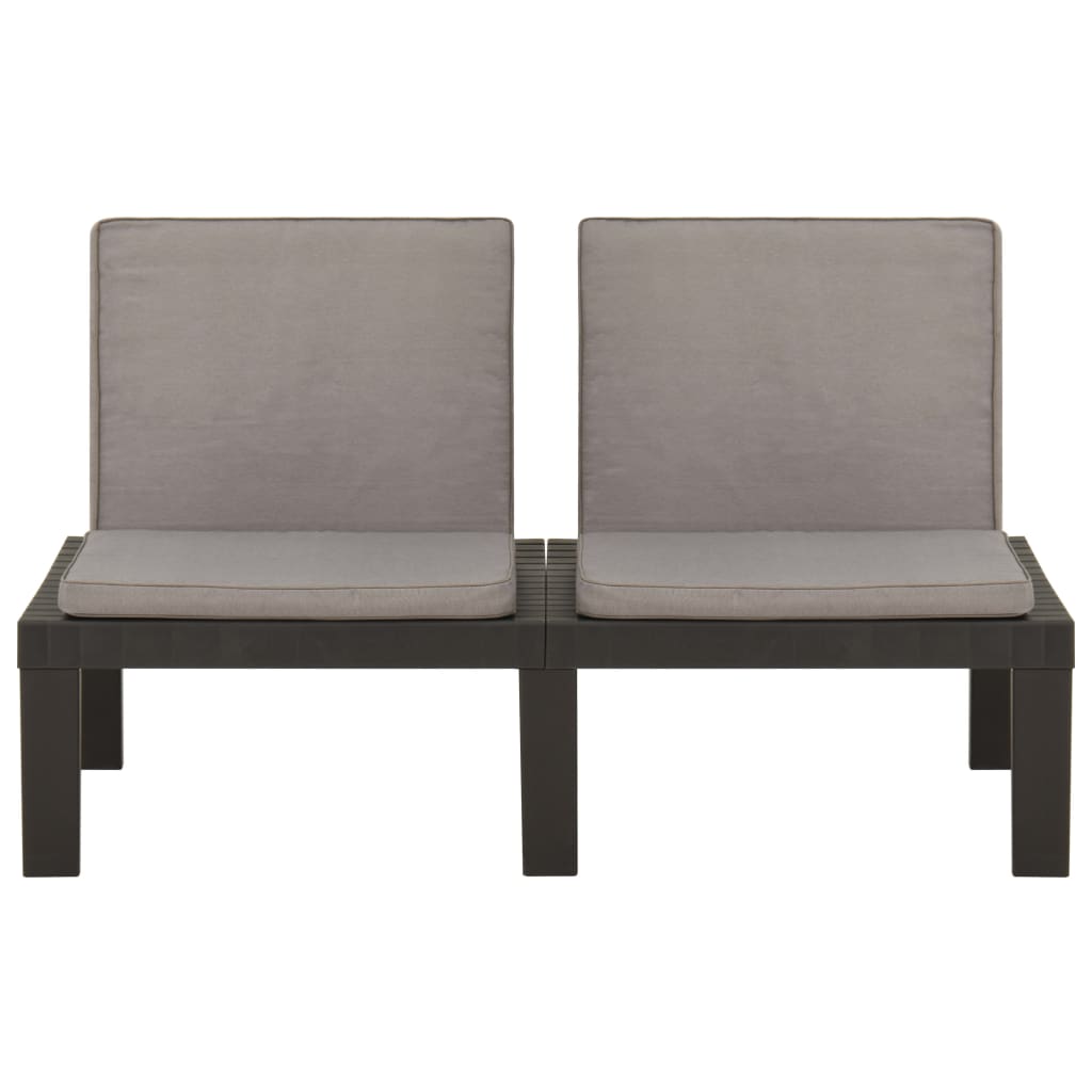 Salon de jardin 3 pcs | Mobilier d'Extérieur | Ensemble de Table et chaises avec coussins Plastique Gris686454 - 7