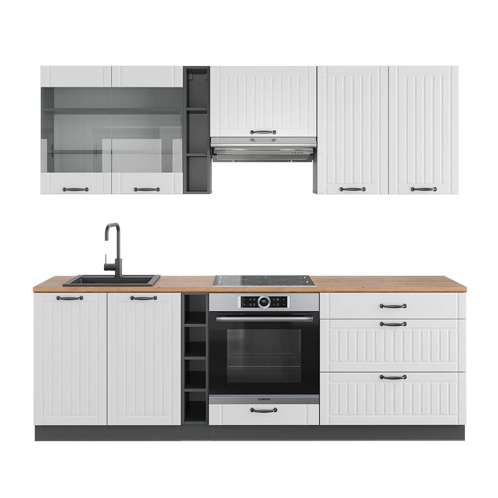 Vicco Szafka kuchenna Fame-Line, Biały dworek/antracyt, 235 cm , BP Dąb