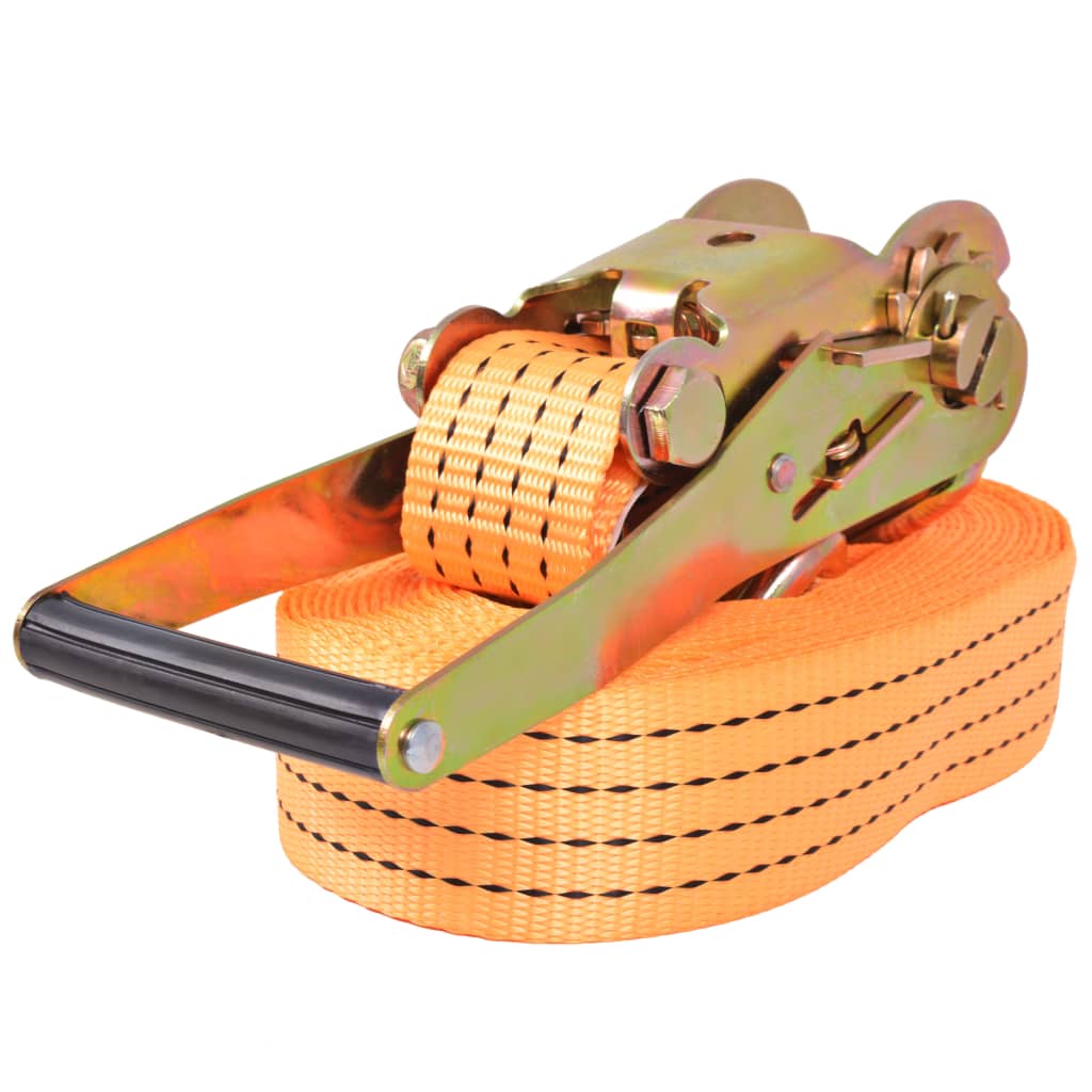 Sangle D'Arrimage 8m X 50mm - Orange - À Cliquet - Pour Transport Et Fixation